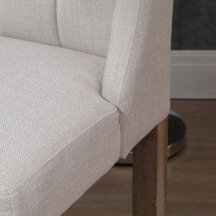 Moderne Barhocker, beige, niedrige Rückenlehne, Leinen, 2 Stück