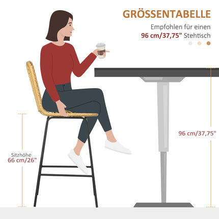 Lot de 2 tabourets de bar, chaises de bar style rat, tabourets de bar avec dossier, tabourets de cuisine style bohème, chaises de bar, cuisine, acier, jaune