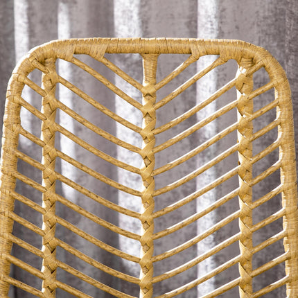 Lot de 2 tabourets de bar, chaises de bar style rat, tabourets de bar avec dossier, tabourets de cuisine style bohème, chaises de bar, cuisine, acier, jaune