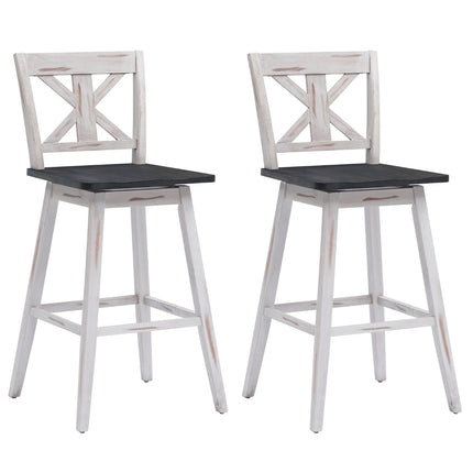 Barhocker 2er-Set, 360° drehbar, 73,6 cm (29 Zoll), Weiß