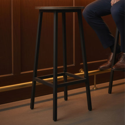 Barhocker 2er-Set, MDF-Sitz, Metallgestell