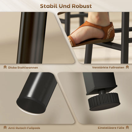 Bartisch-Set, Stauraum, Weinregale, Hocker, Grau