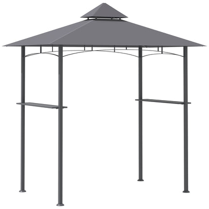 Grillpavillon, Flammschutz, Grau, 245x148x252 cm