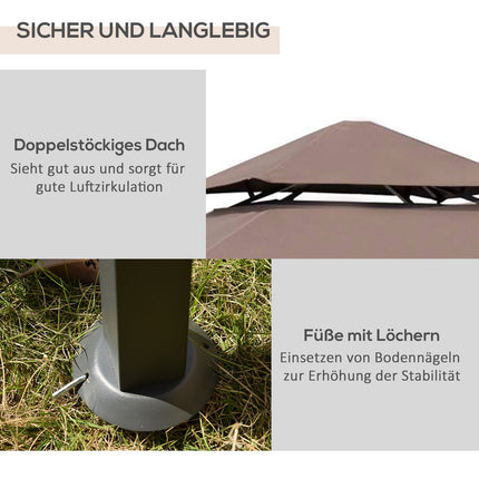 Garten-Grillpavillon-Zelt, flammhemmendes Doppeldach