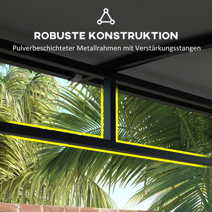 Wasserfestes Grillpavillon, gewölbtes Dach, 215x150x220 cm, dunkelgrau