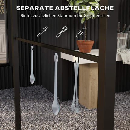 Wasserfestes Grillpavillon, gewölbtes Dach, 215x150x220 cm, dunkelgrau