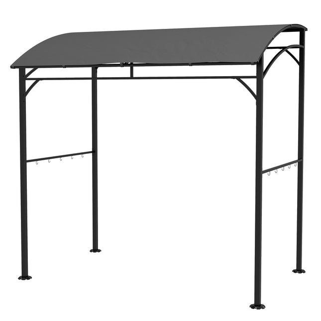 Wasserfestes Grillpavillon, gewölbtes Dach, 215x150x220 cm, dunkelgrau