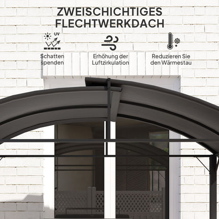 Winddichter Grillpavillon aus Stahl, Doppel-Dach, UV-Schutz