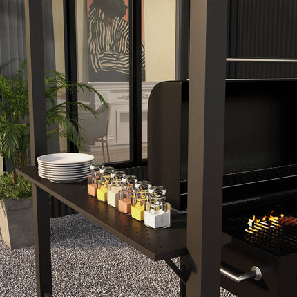 Winddichter Grillpavillon aus Stahl, Doppel-Dach, UV-Schutz