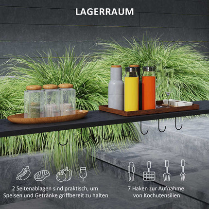 Winddichter Grillpavillon aus Stahl, Doppel-Dach, UV-Schutz