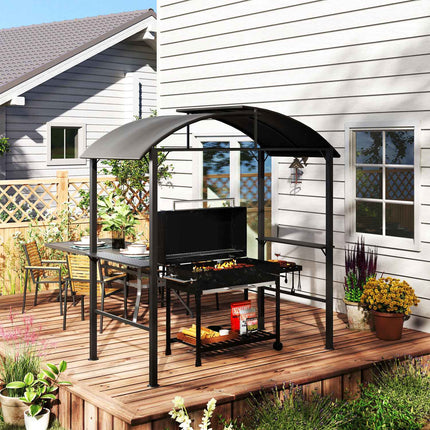 Winddichter Grillpavillon aus Stahl, Doppel-Dach, UV-Schutz