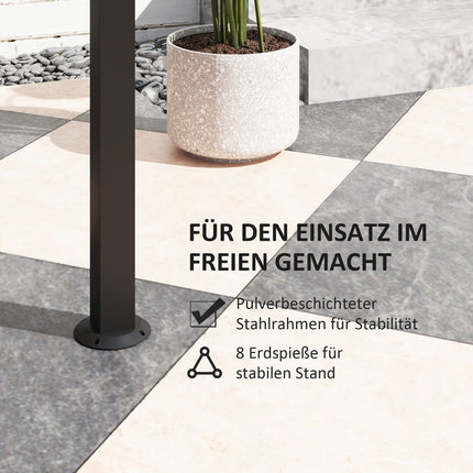 Winddichter Grillpavillon aus Stahl, Doppel-Dach, UV-Schutz