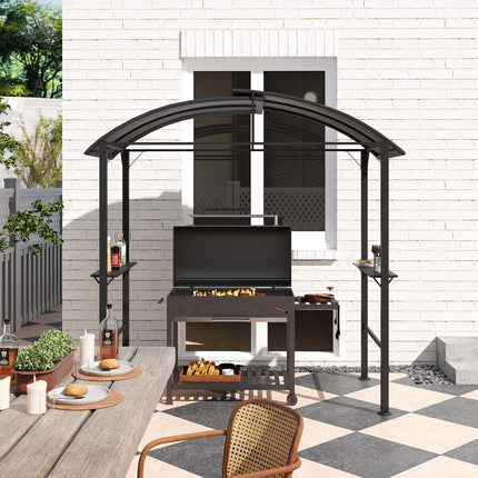Winddichter Grillpavillon aus Stahl, Doppel-Dach, UV-Schutz