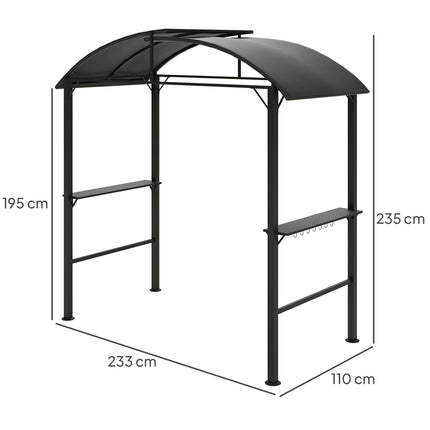 Winddichter Grillpavillon aus Stahl, Doppel-Dach, UV-Schutz