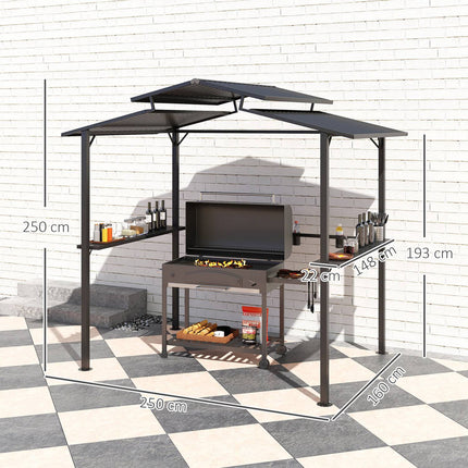 Wasserdichter Grillpavillon mit UV-Schutz - 250x160x250cm