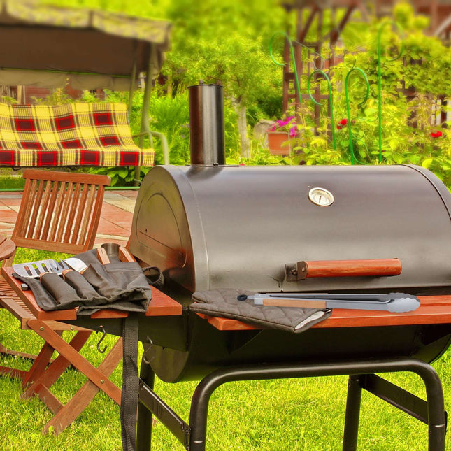 Grillzange aus Edelstahl mit Holzgriff