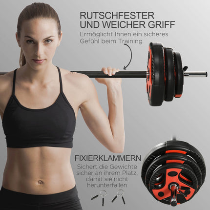 Verstellbares 20 kg Hantelset mit rutschfestem Griff, bodenschonend