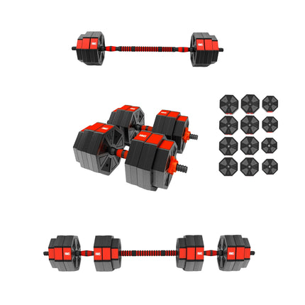 Langhantel- und Kurzhantel-Set, Komposit, 30 kg