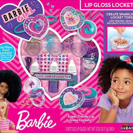 Barbie Lip Gloss Lockets Set Sparkling Sweet Heart