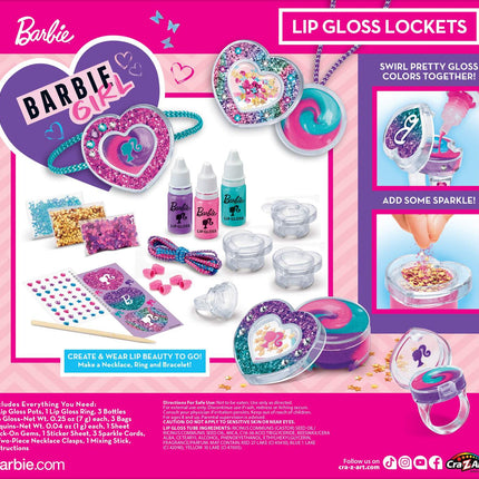 Barbie Lip Gloss Lockets Set Sparkling Sweet Heart
