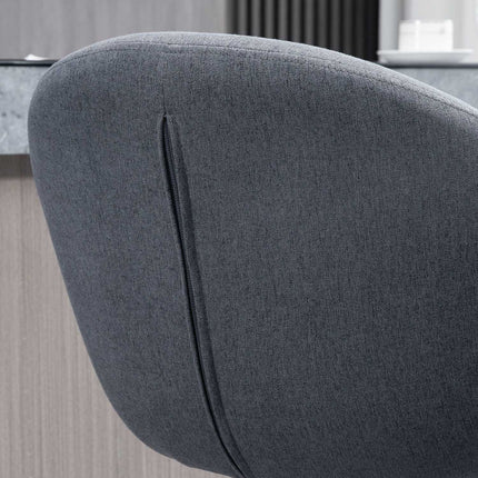 Adjustable bar stool, 360° rotatable, linen look, dark grey