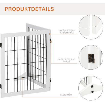 Hundegitter, Kiefer, Weiß, 185x36x71 cm