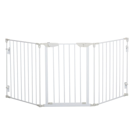 Hundeschutzgitter – Metall & Kunststoff, 180x74,5 cm, Weiß