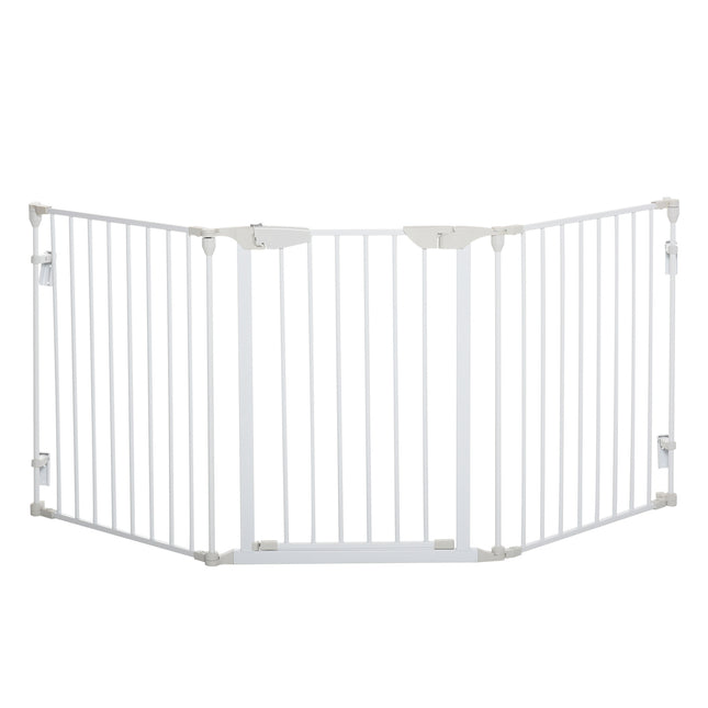 Hundeschutzgitter – Metall & Kunststoff, 180x74,5 cm, Weiß