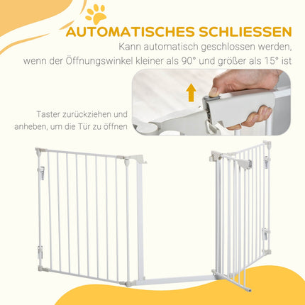 Hundeschutzgitter – Metall & Kunststoff, 180x74,5 cm, Weiß