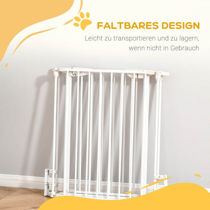 Hundeschutzgitter – Metall & Kunststoff, 180x74,5 cm, Weiß