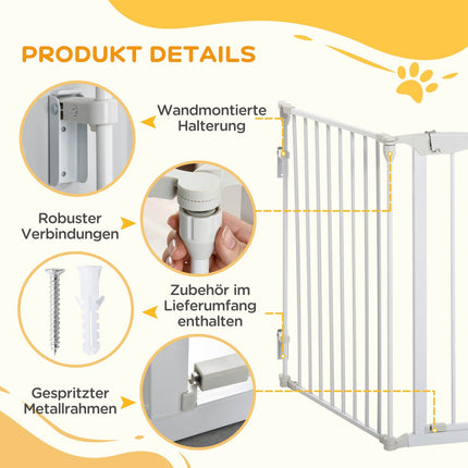 Hundeschutzgitter – Metall & Kunststoff, 180x74,5 cm, Weiß