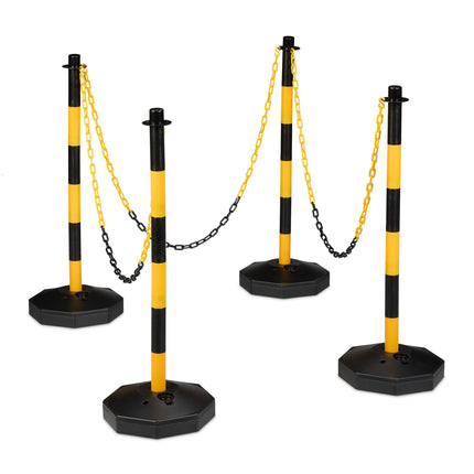 Barrier post with chain, set of 4