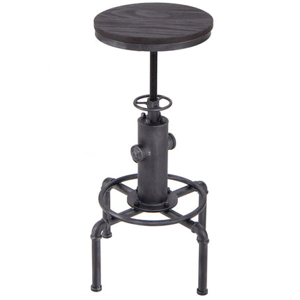 Barhocker höhenverstellbar 59,5-75 cm Barstuhl aus Holz und Metall