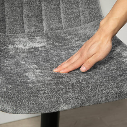Dunkelgraue, verstellbare Barhocker, 2er-Set, mit Rückenlehne