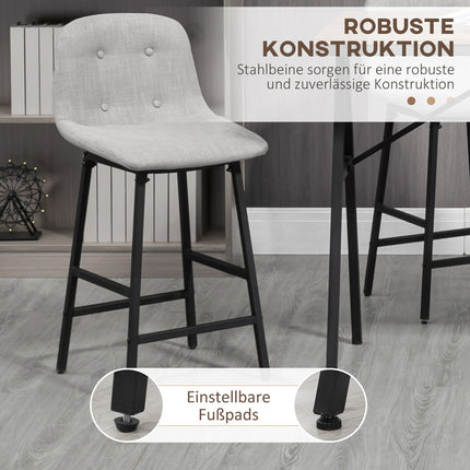 Bartisch-Set, 5-teilig, Metall, 120x60x91 cm, hellbraun
