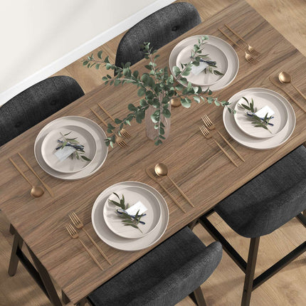 Dunkelgraues Bartisch-Set aus Stahl, 5-teilige Essgruppe