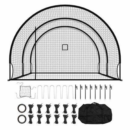Baseball Batting Cage 19.9x12x8.2 ft, Machine Port