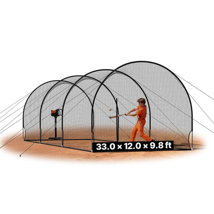 Baseball Batting Cage 33 x 12 x 9.8 ft, Pitching Slot