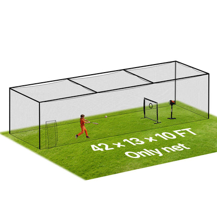 Baseball Batting Cage Net Only, HDPE, 41.7 x 12.8 ft