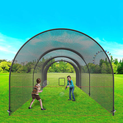 Baseball Batting Cage Net and Frame, 33x12x10 Ft
