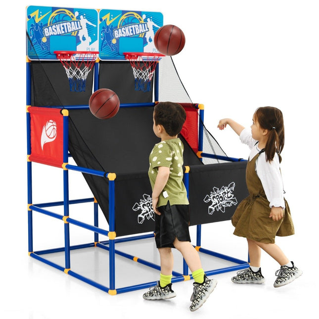 Basketball Arcade Spiel für Kinder Basketballständer mit 2 Körben 90 x 90 x 140 cm