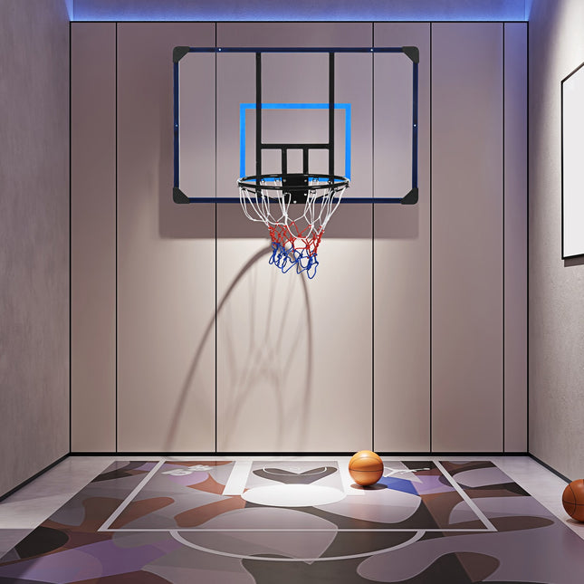 Wandmontierter Outdoor-Basketballkorb, Stahl, 113x61x73 cm
