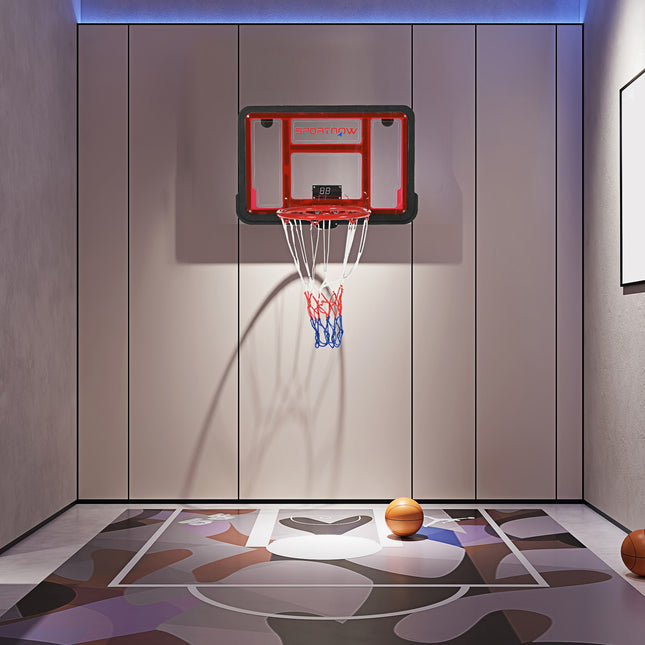 Wandmontierte Basketballkorbanlage mit elektronischer Anzeigetafel