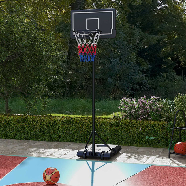 Verstellbarer Basketballkorb mit Ständer und Rollen, 220–250 cm