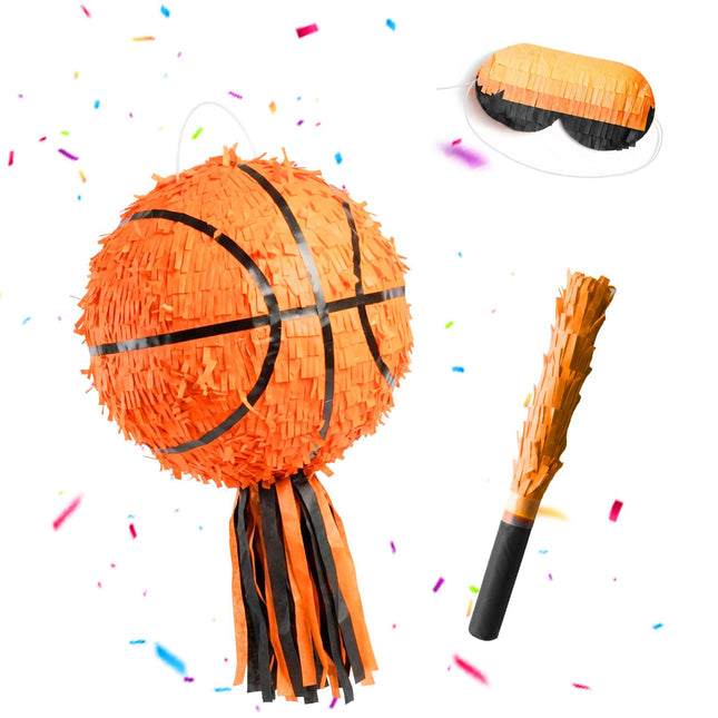 Basketball-Piñata-Set mit Stock & Maske, 25 cm