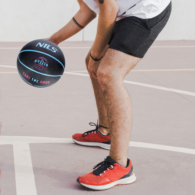 Basketbal maat 7, zwart - duurzaam binnen- en buitengebruik