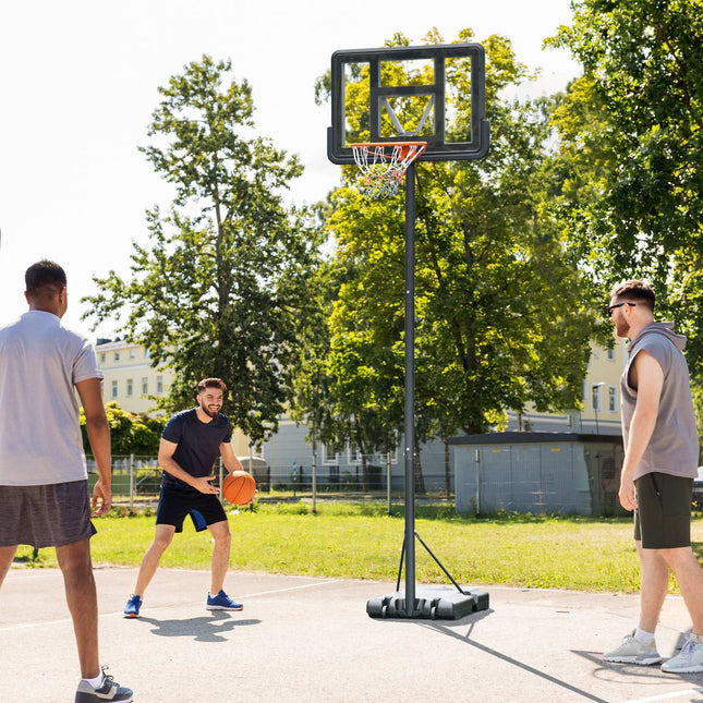 Verstellbarer tragbarer Basketballständer mit Rollen für den Innen- und Außenbereich