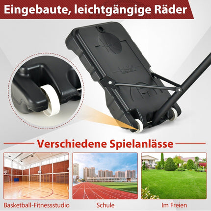 Basketballkorb für Kinder. Wetterfester Korbständer mit verstellbarer Höhe von 90-210 cm