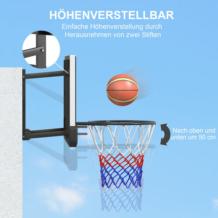 Basketballkorb & Brett für drinnen/draußen, Ø45 cm