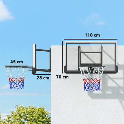 Basketballkorb & Brett für drinnen/draußen, Ø45 cm